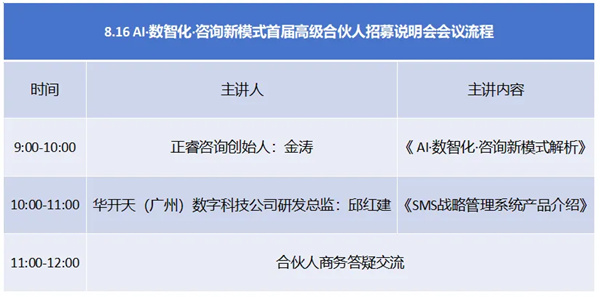 AI·數(shù)智化·咨詢新模式首屆高級(jí)合伙人招募說(shuō)明會(huì)震撼來(lái)襲！